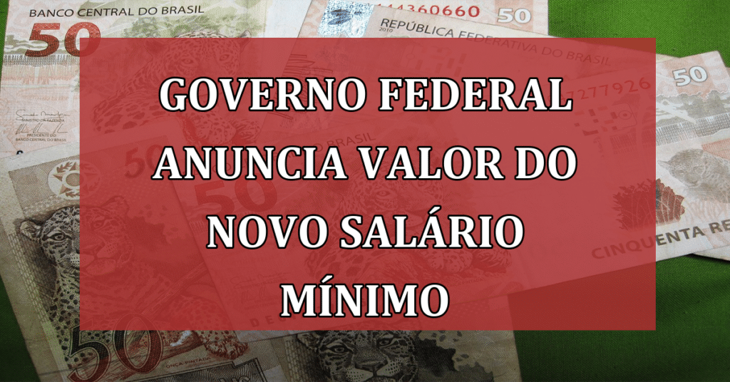 Governo Federal ANUNCIA valor do novo salário mínimo; confira