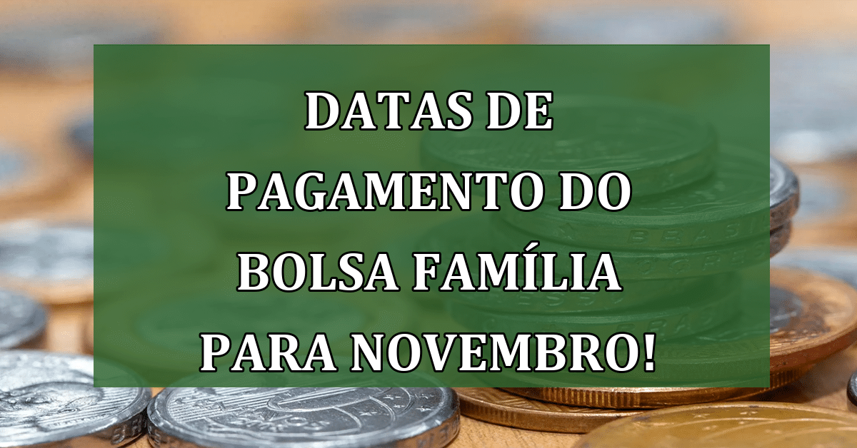 Datas De Pagamento Do Bolsa Família Para Novembro Saiba Quando Receber