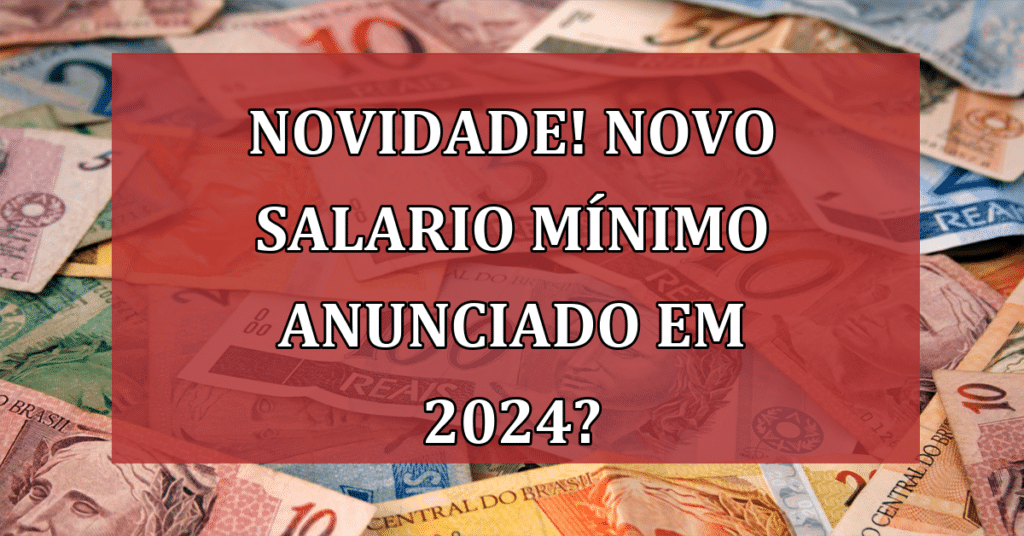 NOVIDADE! Novo salario mínimo anunciado em 2024? Confira o quanto irá aumentar!
