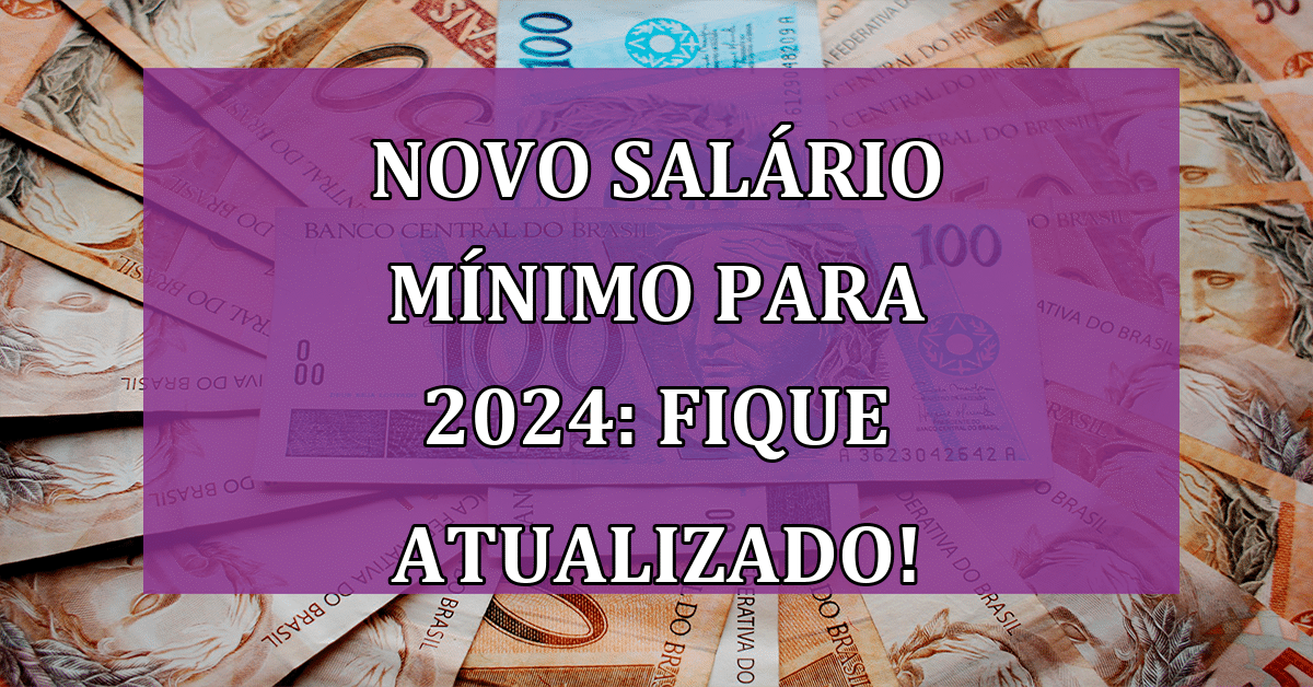 Novo Salário mínimo para 2024 fique atualizado de tudo! Jornal Dia