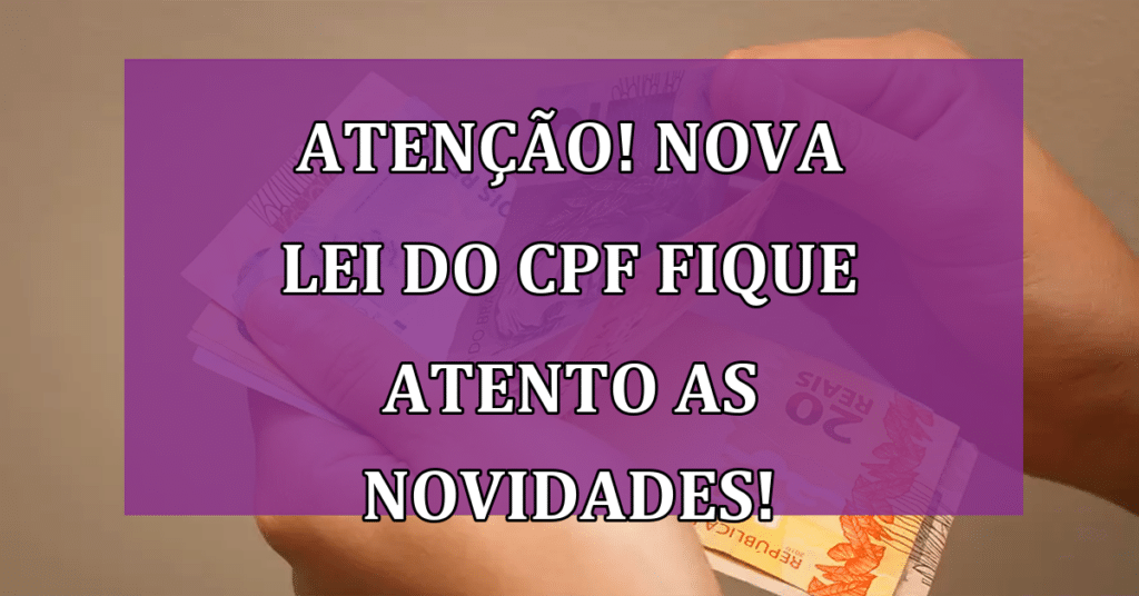 ATENÇÃO! Nova Lei do CPF fique atento as NOVIDADES!