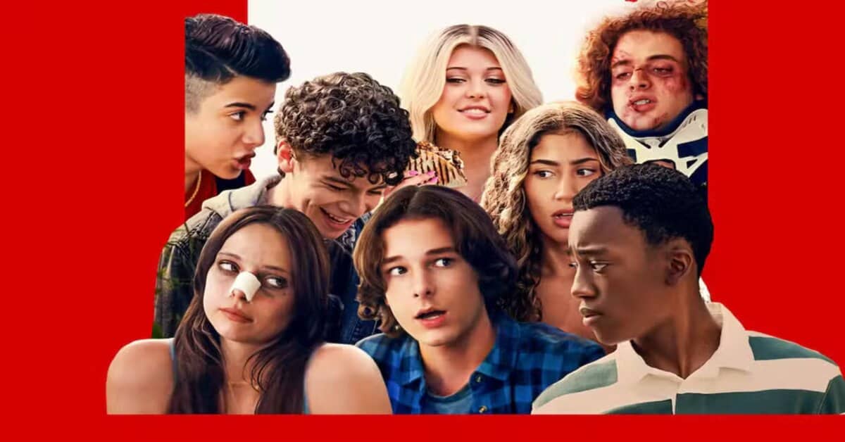 Descrição da imagem: Oito adolescentes na imagem fazendo caras e bocas. Os Novatos: veja sinopse e elenco do filme de comédia da Netflix — Foto: Divulgação/Netflix.