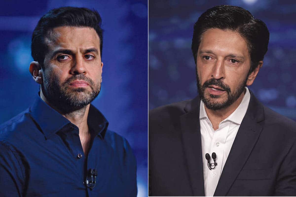 Pablo Marçal e Boulos em debate.